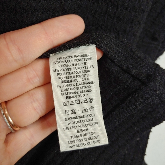 We the Free People Kitty Thermal Mock Cowl Neck Tunic Pullover Black Small S - Picture 9 of 12